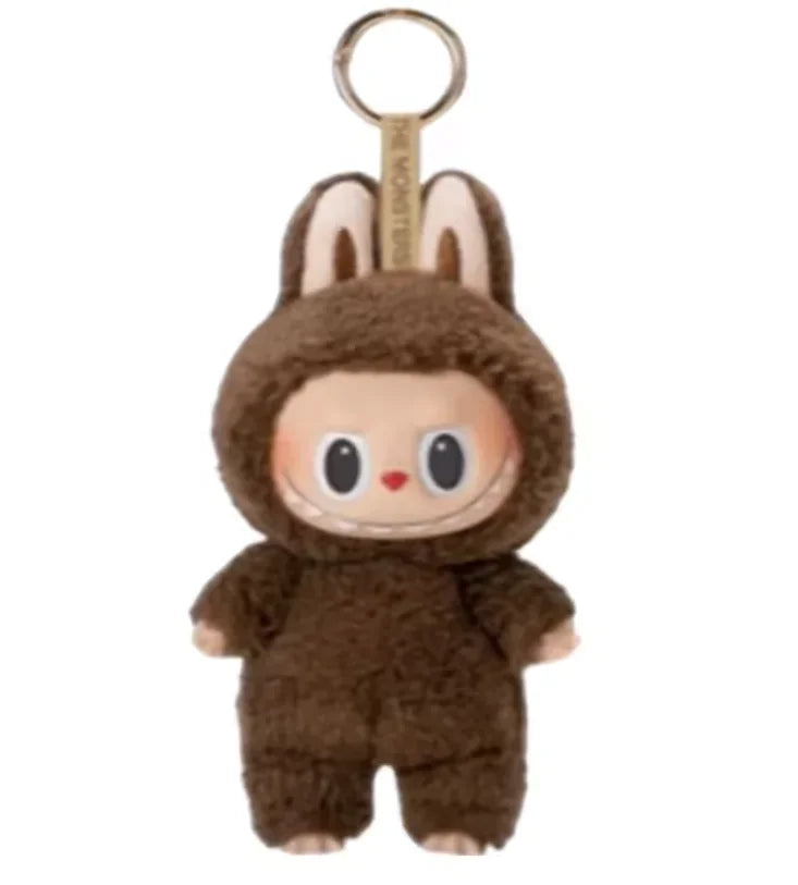 Flocking Model Toy Anime Figure For Labubu Blind Box Have A Seat Series Pendant Kawaii Monster Replica Keychain  Birthday Gift