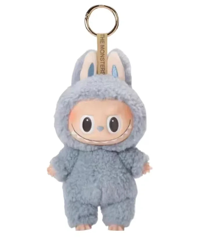 Flocking Model Toy Anime Figure For Labubu Blind Box Have A Seat Series Pendant Kawaii Monster Replica Keychain  Birthday Gift