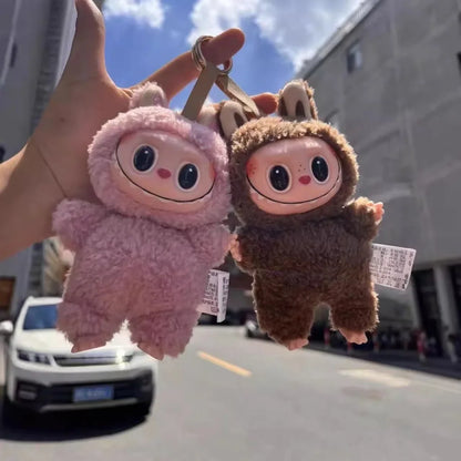 Flocking Model Toy Anime Figure For Labubu Blind Box Have A Seat Series Pendant Kawaii Monster Replica Keychain  Birthday Gift