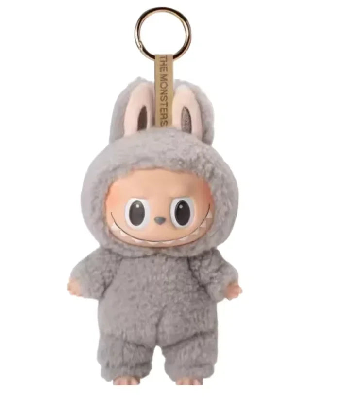 Flocking Model Toy Anime Figure For Labubu Blind Box Have A Seat Series Pendant Kawaii Monster Replica Keychain  Birthday Gift