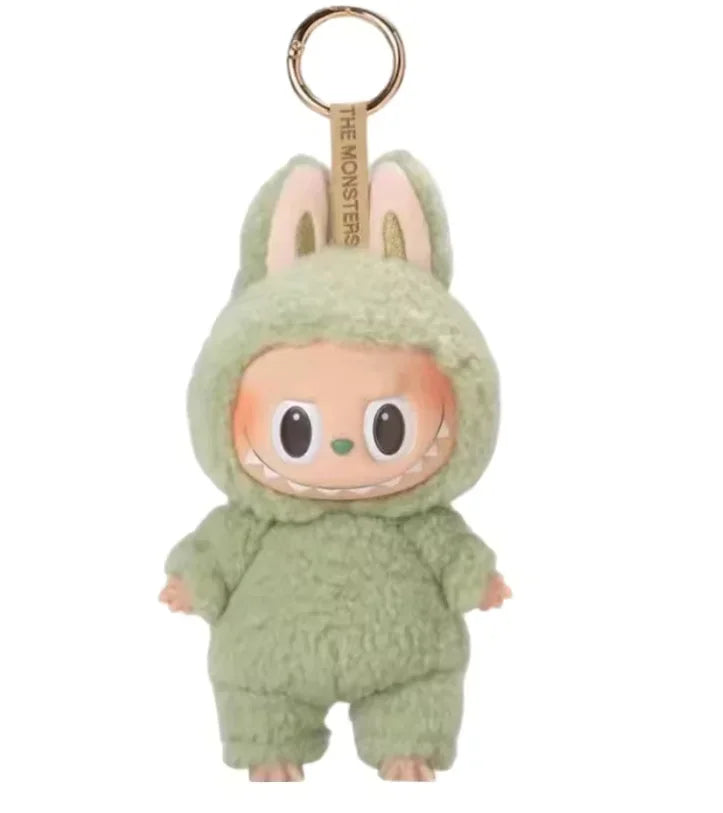 Flocking Model Toy Anime Figure For Labubu Blind Box Have A Seat Series Pendant Kawaii Monster Replica Keychain  Birthday Gift