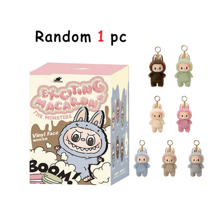 Flocking Model Toy Anime Figure For Labubu Blind Box Have A Seat Series Pendant Kawaii Monster Replica Keychain  Birthday Gift