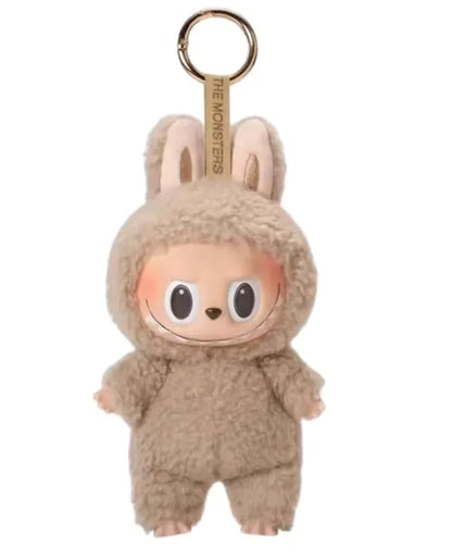 Flocking Model Toy Anime Figure For Labubu Blind Box Have A Seat Series Pendant Kawaii Monster Replica Keychain  Birthday Gift