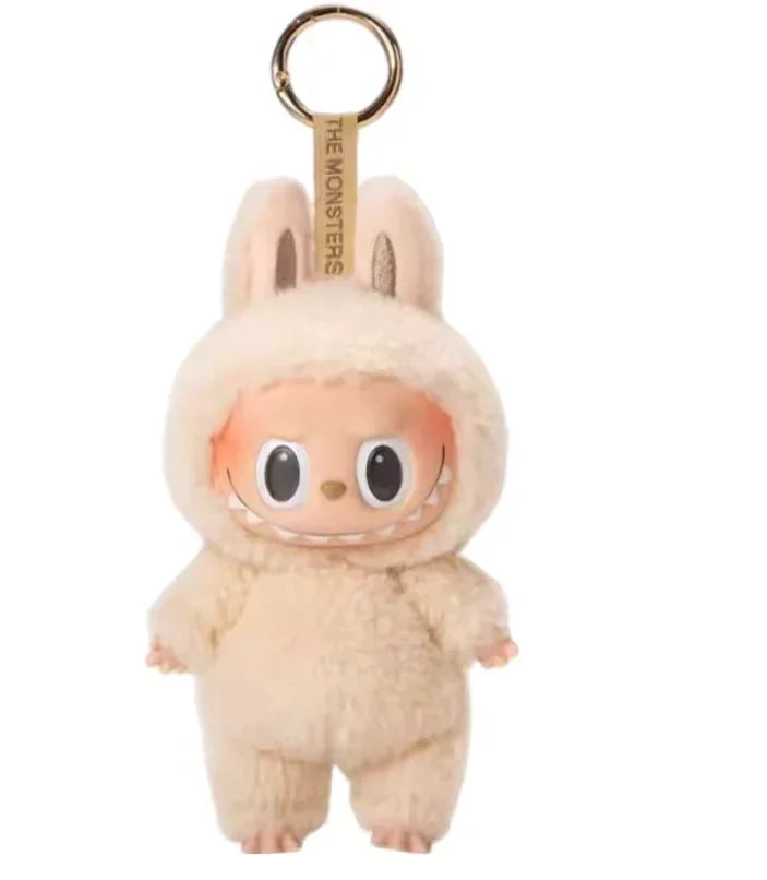 Flocking Model Toy Anime Figure For Labubu Blind Box Have A Seat Series Pendant Kawaii Monster Replica Keychain  Birthday Gift